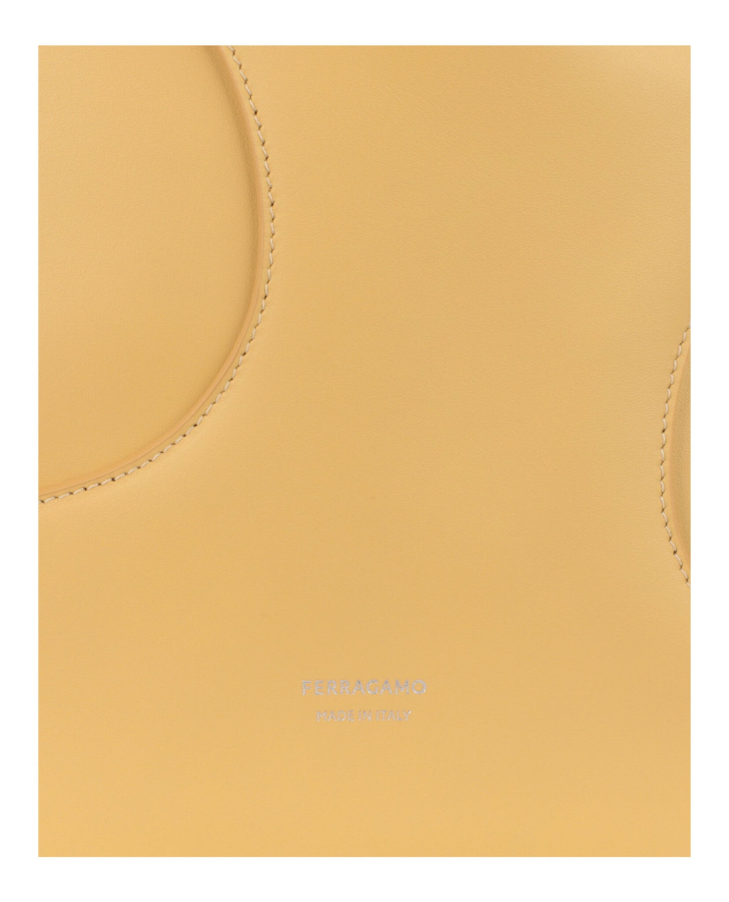 Ferragamo Debossed Cut-Out Hobo Bag 215985-771873 Light Yellow