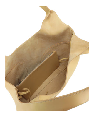 Ferragamo Debossed Cut-Out Hobo Bag 215985-771873 Light Yellow