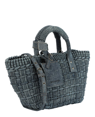 Balenciaga Bistro Basket Xs W/Strap - Denim Washed 671342-2109H-4760 Blue Denim Black