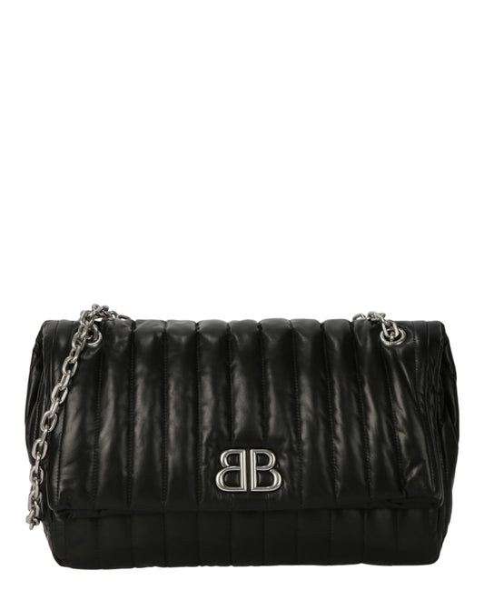 Balenciaga Monaco Chain Bag M - Quilted Thin Calf 765945-2AASE-1000 Black