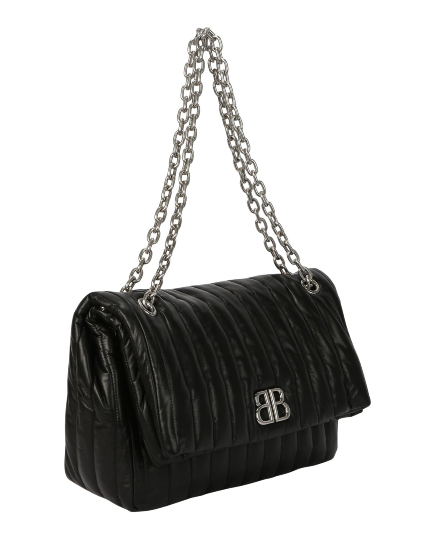 Balenciaga Monaco Chain Bag M - Quilted Thin Calf 765945-2AASE-1000 Black