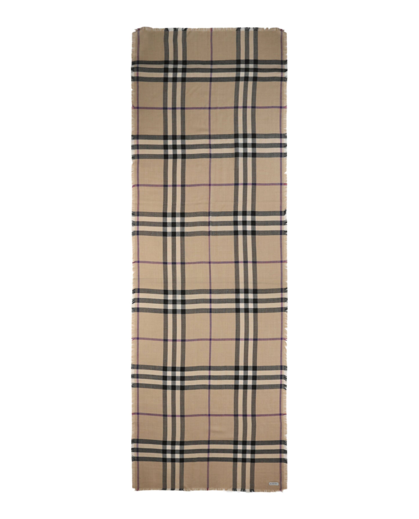 Burberry Large Check Gauze Scarf 8097026 Sand Lichen