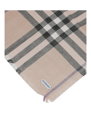 Burberry Large Check Gauze Scarf 8097026 Sand Lichen