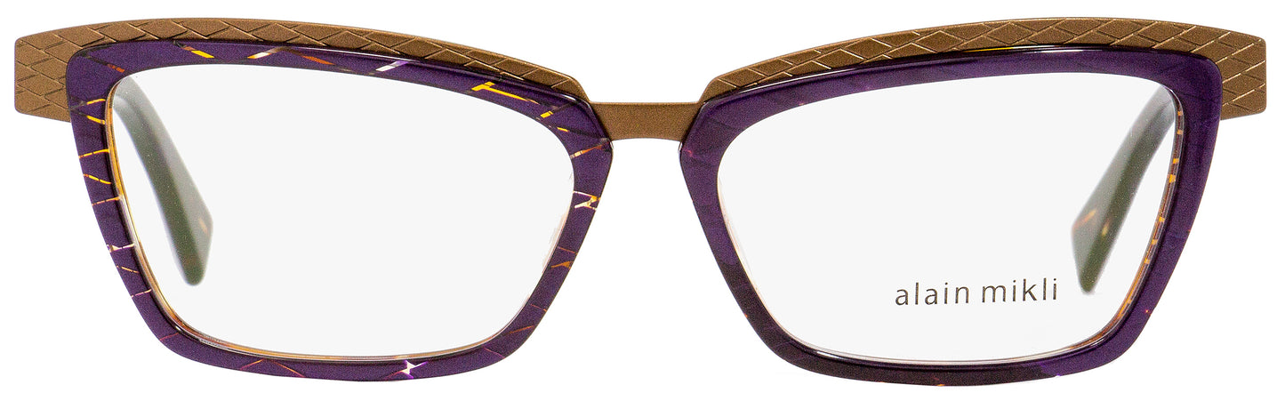 Alain Mikli Rectangular Eyeglasses A02015 E012 Purple/Bronze/Brown 53mm 2015