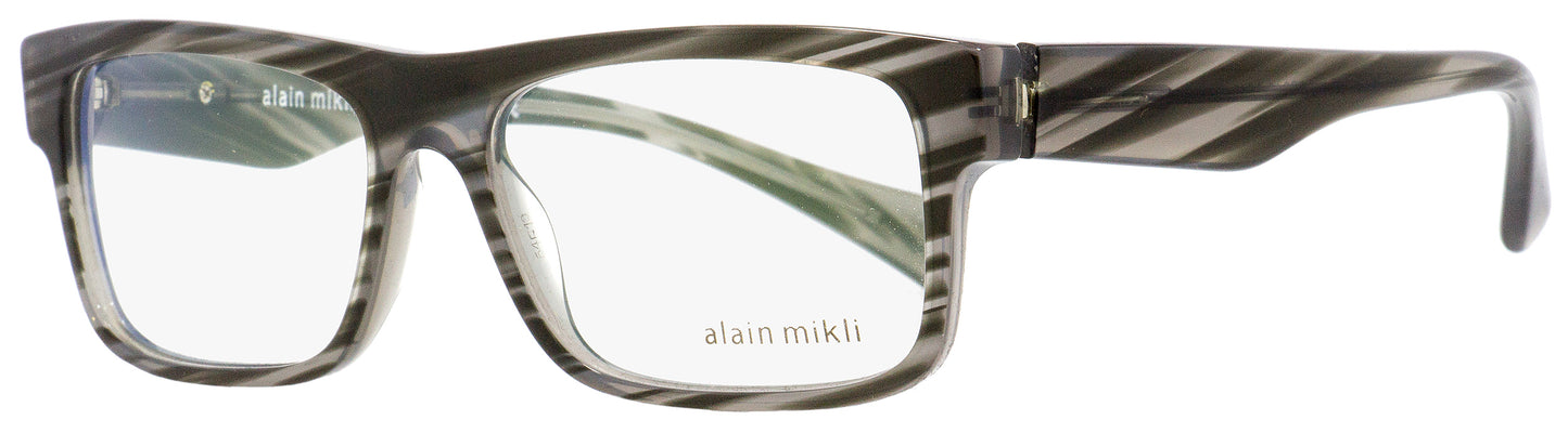 Alain Mikli Rectangular Eyeglasses A03046 B017 Gray Brush/Noir 54mm 3046