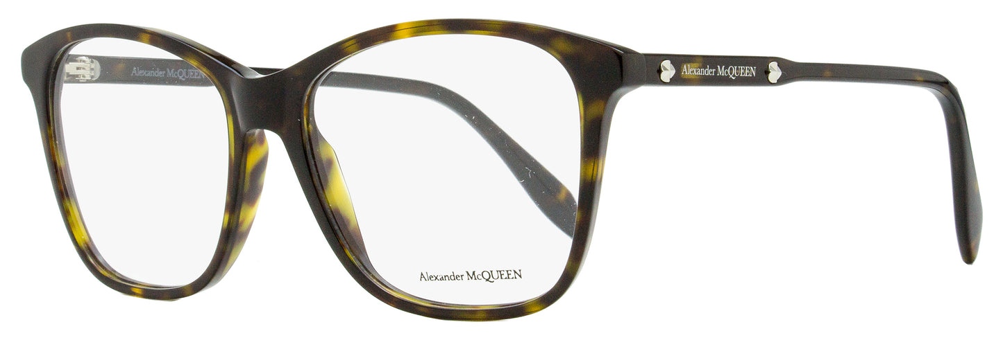 Alexander McQueen Square Eyeglasses AM0191O 002 Havana 54mm 191