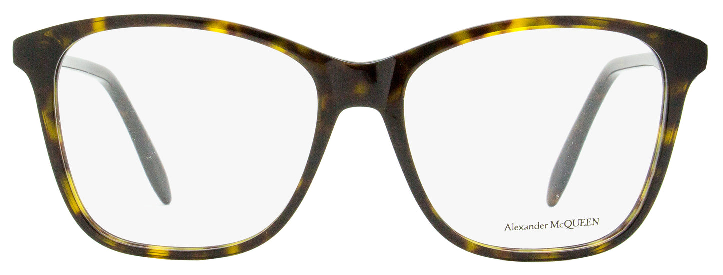 Alexander McQueen Square Eyeglasses AM0191O 002 Havana 54mm 191