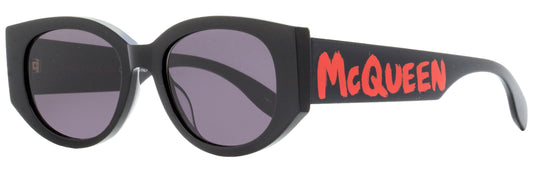 Alexander McQueen Graffiti Logo Sunglasses AM0330S 002 Black/Red 54mm 30