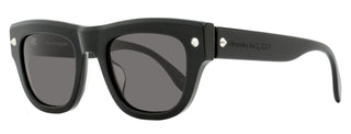 Alexander McQueen Stud Hinge Rectangular Sunglasses AM0425S 001 Black 51mm