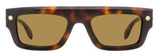Alexander McQueen Flat Top Rectangular Sunglasses AM0427S 002 Havana 52mm