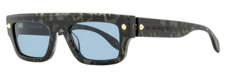 Alexander McQueen Flat Top Rectangular Sunglasses AM0427S 003 Gray Havana 52mm