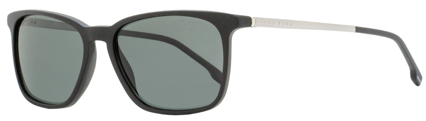 Boss Rectangular Sunglasses B1183S 003M9 Matte Black/Ruthenium Polarized 56mm 1183