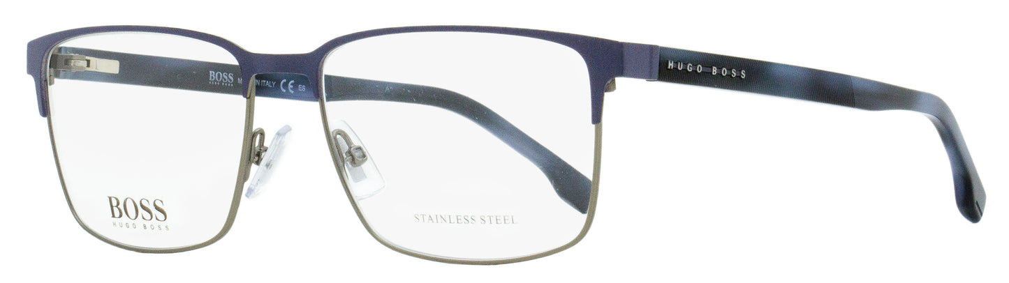 Boss Rectangular Eyeglasses B1301U RIW Gray/Blue Havana 57mm