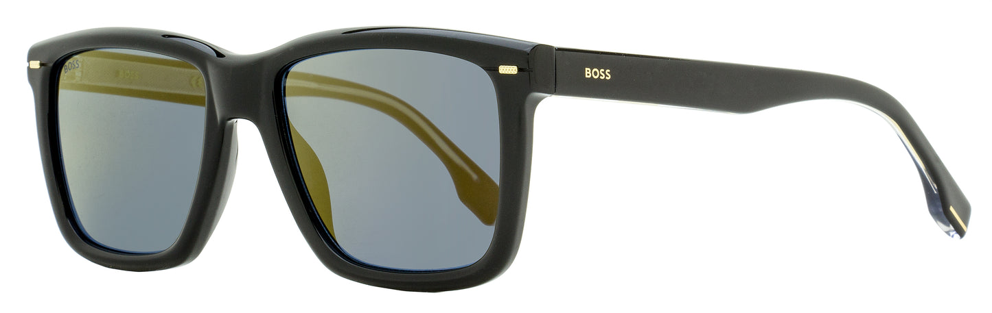 Boss Rectangular Flash Sunglasses B1317S 807K1 Black 55mm