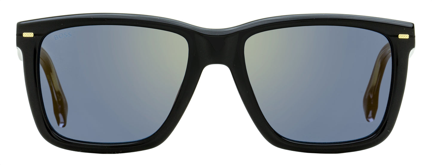 Boss Rectangular Flash Sunglasses B1317S 807K1 Black 55mm