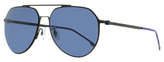 Boss Pilot Sunglasses B1404FSK 003KU Matte Black/Blue 61mm