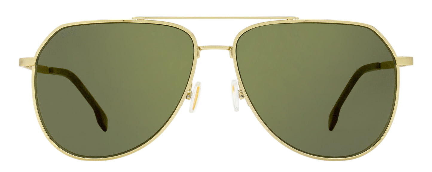 Boss Square Pilot Sunglasses B1447OS J5GWM Gold/Green 61mm