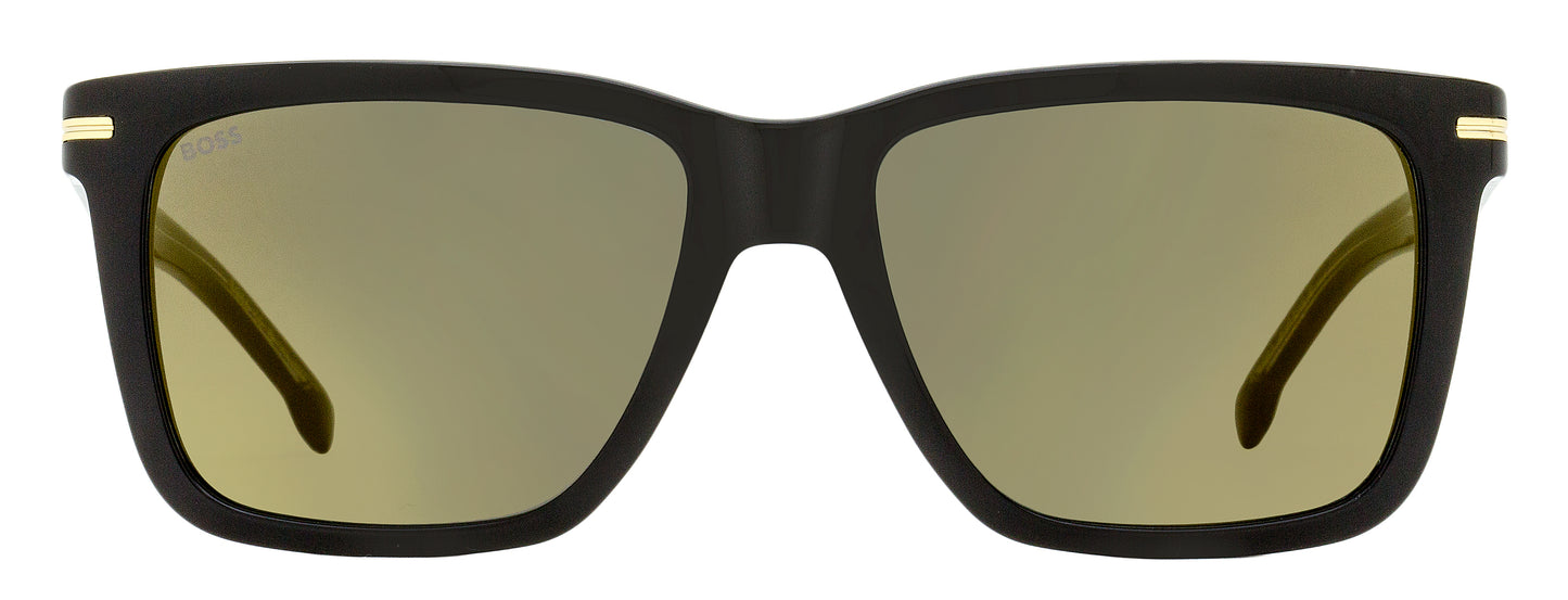 Boss Rectangular Sunglasses B1598/S 2M2JO Black/Gold 55mm