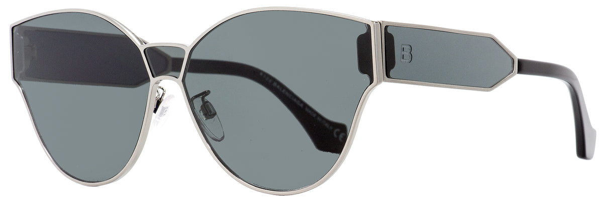 Balenciaga Oval Sunglasses BA96 12A Dark Ruthenium/Black 
