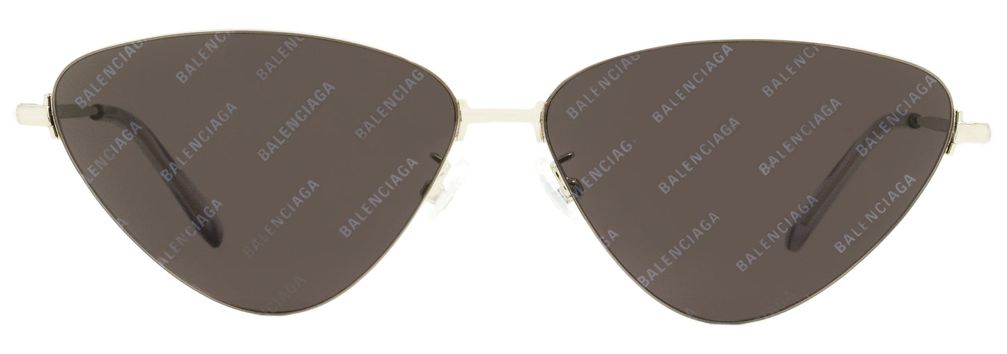 Balenciaga Cateye Sunglasses BB0015S 004 Silver/Clear 61mm 0015