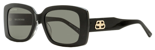 Balenciaga Rectangular Sunglasses BB0048S 001 Black/Gold 52mm