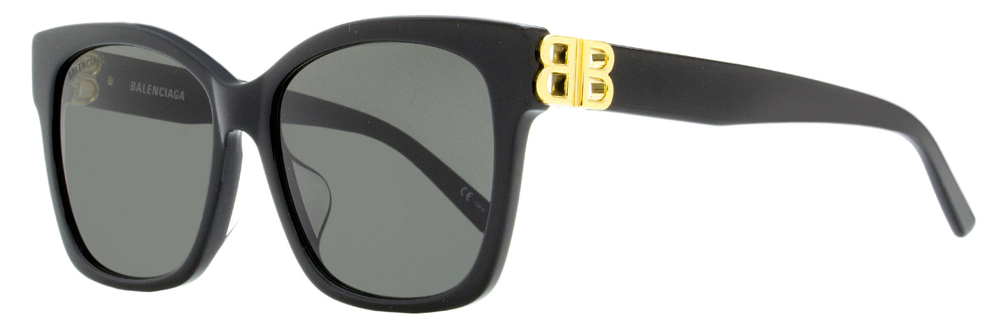 Balenciaga Square Sunglasses BB0102SA 001 Black/Gold 57mm 102