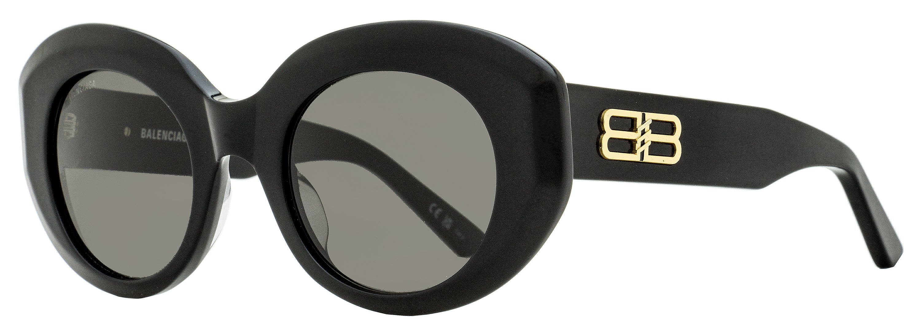 Balenciaga Distressed Finish BB0235S Sunglasses 001 Black