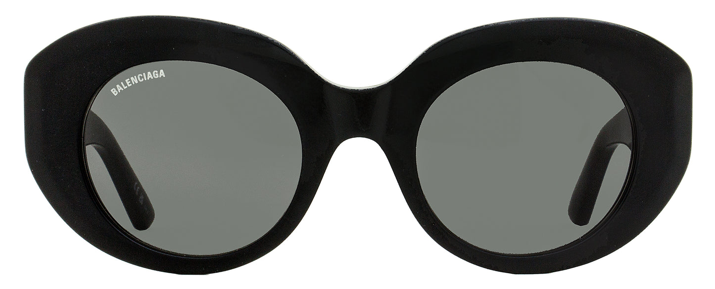 Balenciaga Distressed Finish BB0235S Sunglasses 001 Black 52mm