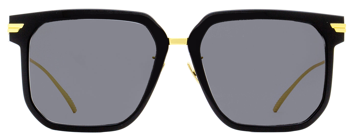 Bottega Veneta Square Sunglasses BV1083SA 001 Black/Gold 57mm