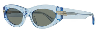 Bottega Veneta Tapered Oval Sunglasses BV1189S 003 Transparent Blue 53mm