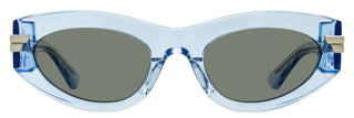 Bottega Veneta Tapered Oval Sunglasses BV1189S 003 Transparent Blue 53mm