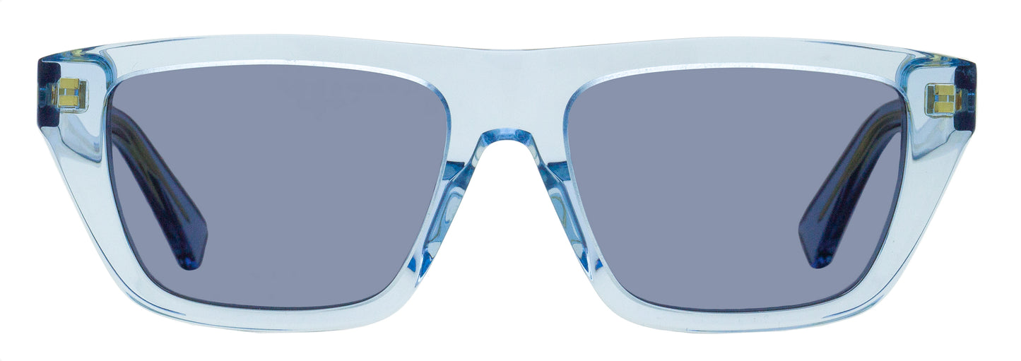 Bottega Veneta Tapered Rectangular Sunglasses BV1291S 003 Transparent Blue 54mm