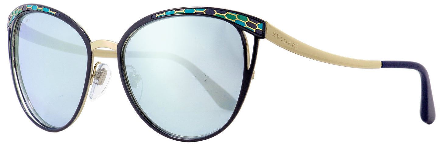 Bulgari Oval Sunglasses BV6083 2020-6J Navy Blue/Gold 56mm 6083