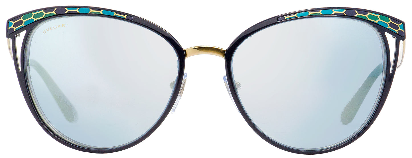 Bulgari Oval Sunglasses BV6083 2020-6J Navy Blue/Gold 56mm 6083