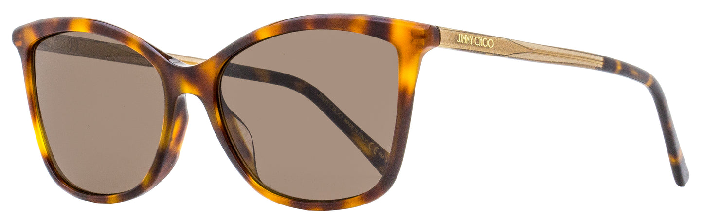 Jimmy Choo Rectangular Sunglasses Ba/G/S 08670 Havana/Gold 56mm