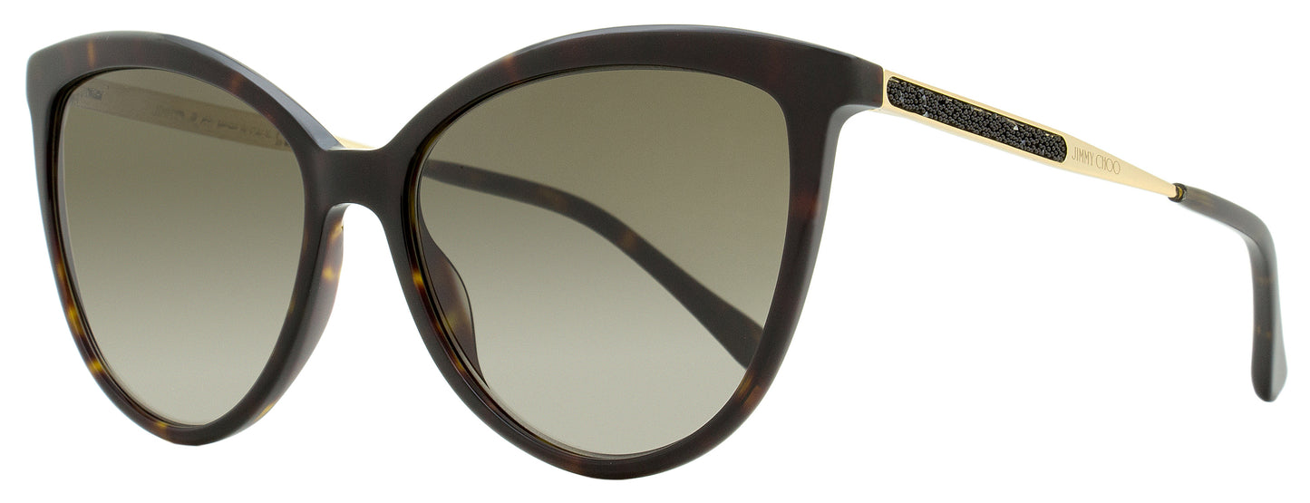 Jimmy Choo Cat Eye Sunglasses Belinda 086HA Havana/Gold 56mm