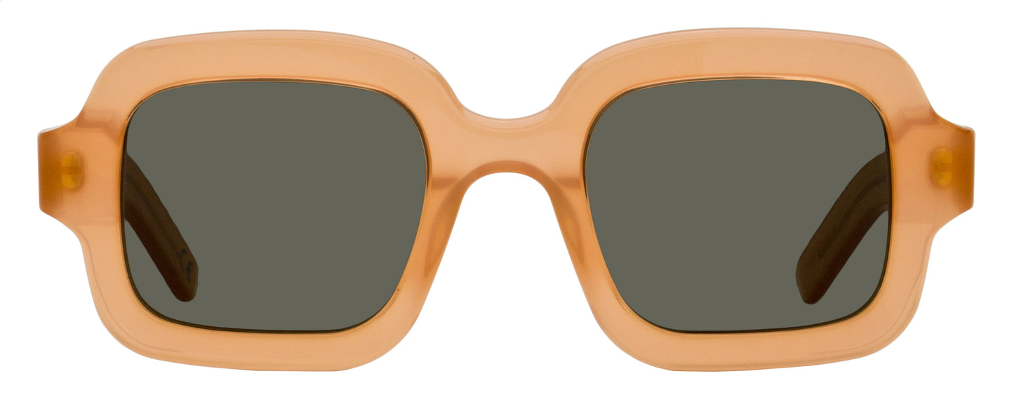 Retrosuperfuture Rounded Square Sunglasses Benz 1X2 Rusty Brown 51mm