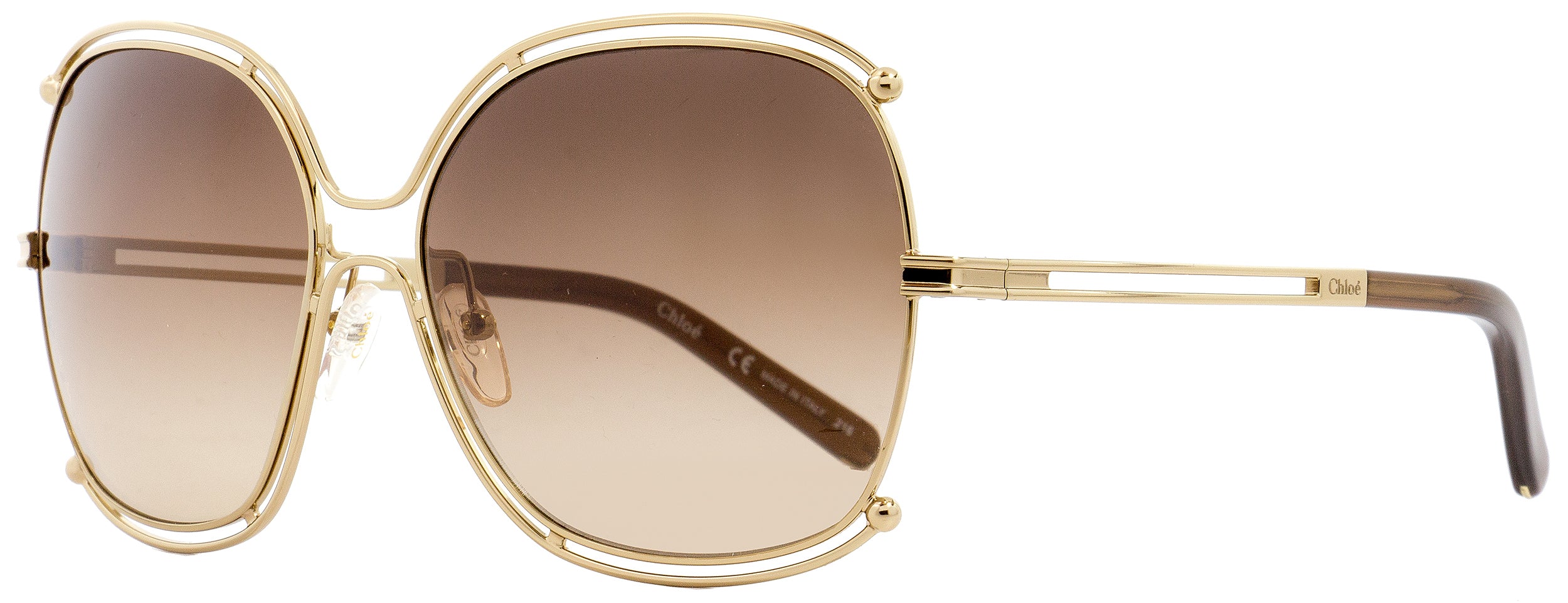 Chloe Square Sunglasses CE129S Isidora 784 Gold Brown 59mm 129 Stepani Style