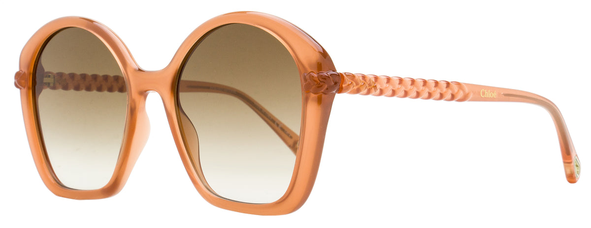 Chloe Geometric Braided Sunglasses CH0003S 002 Coral 55mm  display picture 2