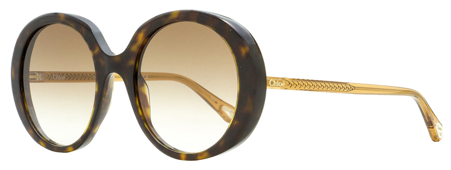 Chloe Esther Oval Sunglasses CH0007S 004 Havana/Brown 54mm 7