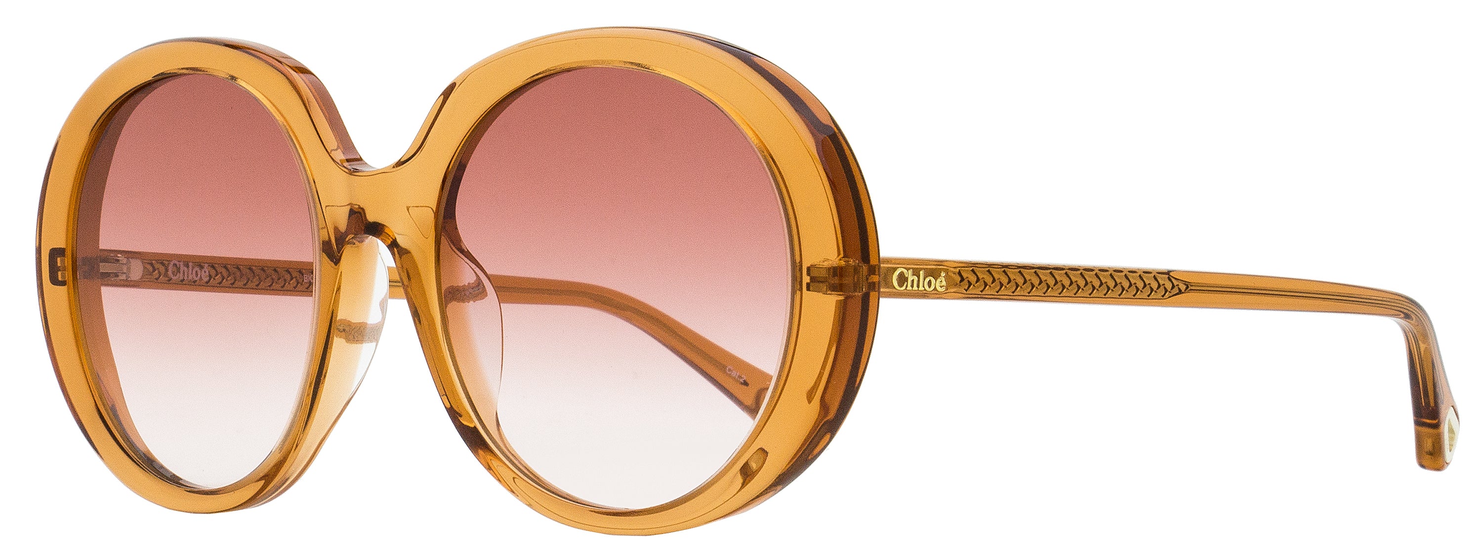 Chloe Esther Oval Sunglasses CH0007SA 001 Orange 56mm – Stepani Style