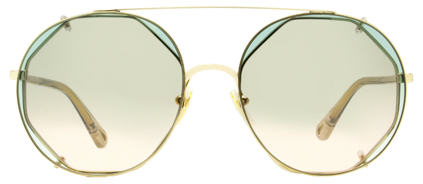 Chloe Clip-on Sunglasses CH0041S 001 Gold/Clear 57mm 41