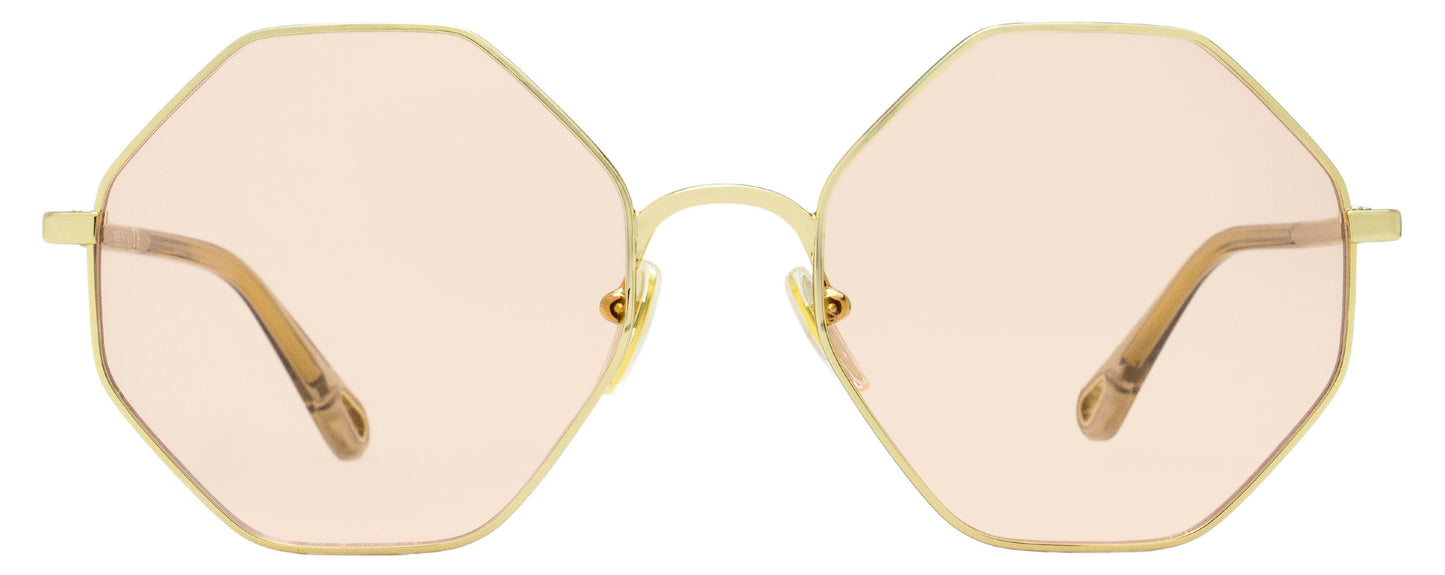 Chloe Clip-on Sunglasses CH0041S 001 Gold/Clear 57mm 41