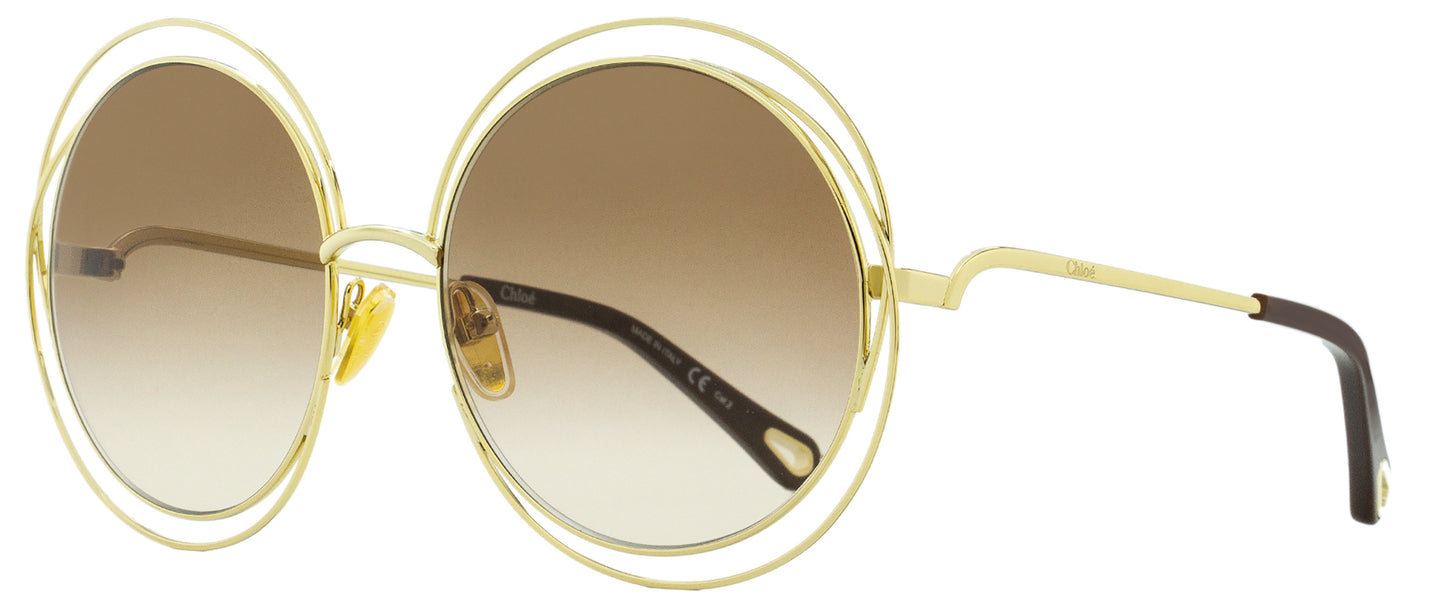 Chloe Carlina Sunglasses CH0045S 004 Gold/Black 58mm 45