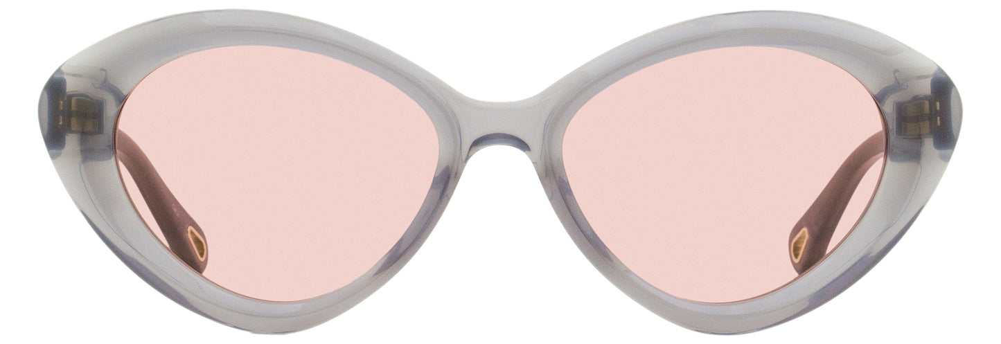 Chloe Cateye Sunglasses CH0050S 001 Translucent Gray 53mm 50