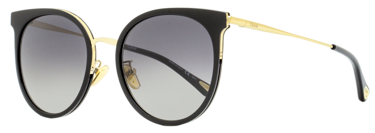 Chloe Round Sunglasses CH0060SK 001 Black/Gold 56mm 60