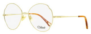 Chloe Scalloped Oval Eyeglasses CH0097O 001 Gold/Havana 53mm