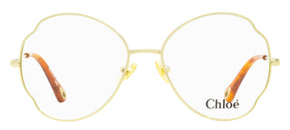 Chloe Scalloped Oval Eyeglasses CH0097O 001 Gold/Havana 53mm
