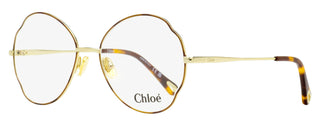 Chloe Scalloped Oval Eyeglasses CH0097O 004 Havana/Gold 53mm