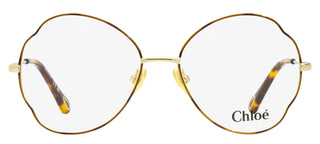Chloe Scalloped Oval Eyeglasses CH0097O 004 Havana/Gold 53mm